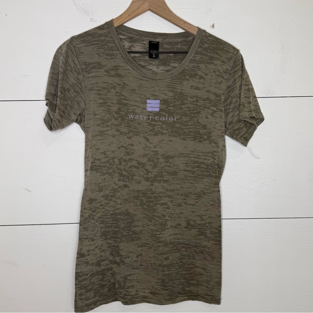 Alternative • Olive Burnout Watercolor T-Shirt Size XL